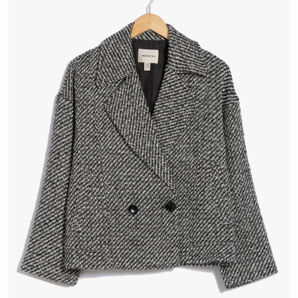 INDUSTRY REPUBLIC CLOTHING size 8 NWT wool blend Two-Button Tweed Jacket